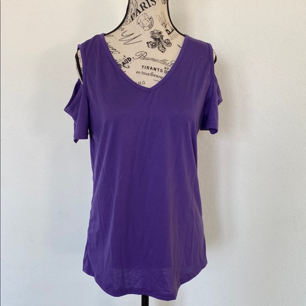 Purple Women's Cold Shoulder Top